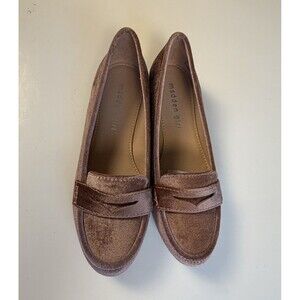 Madden Girl Women's Carmello Flats Blush Velvet Suede Slip on Loafer Size 6 M